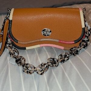 Stylish Tan and Pink Women's Bag